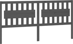 vidaXL - Hoofdbord - 185,5x4x100 - cm - massief - grenenhout - grijs