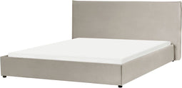 LAVAUR - Tweeperoonsbed - Taupe - 180 x 200 cm - Fluweel