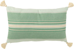 J-Line kussen 4 Kwasten - katoen - wit/aqua