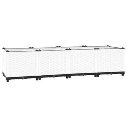 vidaXL - Plantenbak - verhoogd - 160x40x38 cm - polypropeen - wit