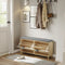 SoBuy - Schoeiselbank met opbergruimte - Licht eiken - 100x24x50 cm - 2 deuren - Max. belasting 237
