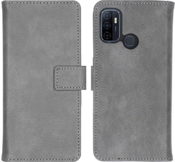 iMoshion Hoesje Geschikt voor Oppo A53s / A53 Hoesje Met Pasjeshouder - iMoshion Luxe Bookcase - Grijs