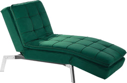 LOIRET - Chaise longue - Smaragdgroen - Symmetrisch - Fluweel