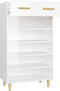 vidaXL - Schoenenkast - 60x35x105 - cm - bewerkt - hout - bruin - eikenkleur