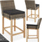 tectake® Aluminium wicker barkruk Latina - Barkruk met kussen en voetsteun - Weerbestendig en UV-bestendig - Lichtbruin