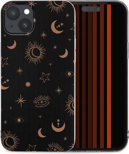 iMoshion Hoesje Geschikt voor iPhone 15 Plus Hoesje Siliconen - iMoshion Design hoesje - Zwart / Sky Black Transparent