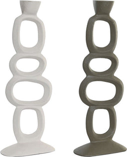 Kroonkandelaar DKD Home Decor 14,5 x 7 x 37 cm Aluminium Wit Groen (2 Stuks)