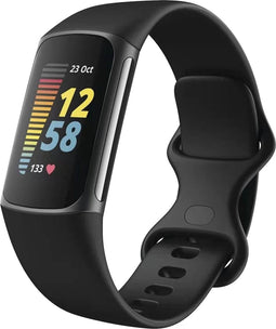 imoshion Siliconen bandje - Geschikt voor Fitbit Charge 6, Charge 5 - Zwart - S