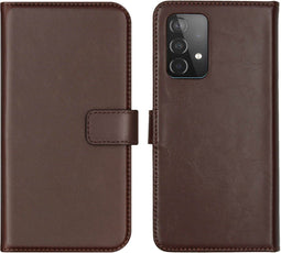 Selencia Samsung Galaxy A52 / A52s / A52 (5G) - Echt Lederen Bookcase - Bruin