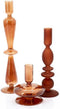 Kaarsenhouder set Aurora - Bruin - 7.5×31 cm/7.5×23 cm/8.5×12 cm