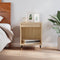 vidaXL - Nachtkastje - 40x35x50 - cm - bewerkt - hout - sonoma - eikenkleurig
