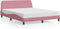 vidaXL - Bedframe - met - hoofdeinde - zonder - matras - 160x200 - cm - fluweel - roze