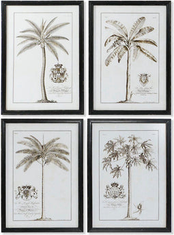 Schilderij DKD Home Decor Palmen Koloniaal 50 x 2,5 x 70 cm (4 Stuks)
