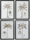 Schilderij DKD Home Decor Palmen Koloniaal 50 x 2,5 x 70 cm (4 Stuks)