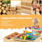 COSTWAY 2-in-1 kindertafel - omkeerbaar tafelblad - speeltafel van grenenhout met opbergruimte - natuur