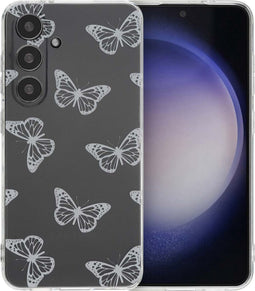 imoshion Hoesje Geschikt voor Samsung Galaxy S24 Hoesje Siliconen - imoshion Design hoesje - Meerkleurig / Butterfly