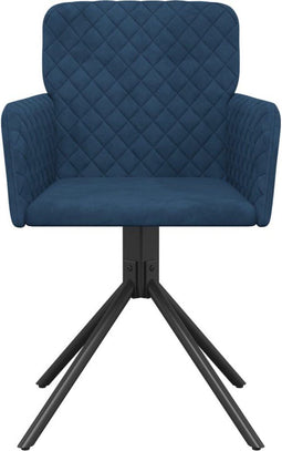 vidaXL - Eetkamerstoelen - draaibaar - 2 - st - fluweel - blauw