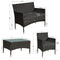 Juskys Fort Myers - Loungeset - 4-persoons - Polyrotan - Zwart