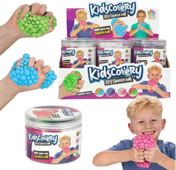 Maak een Knijpbal in Net - 12 potjes in display - Ontspannend en leuk (12 stuks)