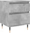 vidaXL - Nachtkastjes - 2 - st - 40x35x50 - cm - bewerkt - hout - betongrijs