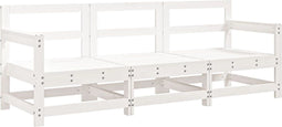 vidaXL - 3-delige - Loungeset - massief - grenenhout - wit