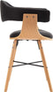 vidaXL - Eetkamerstoelen - 2 - st - kunstleer - en - gebogen - hout - zwart