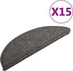 vidaXL - Trapmatten - 15 - st - 56x17x3 - cm - antracietkleurig
