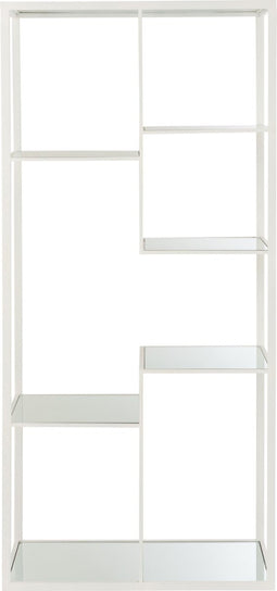 J-Line rek 5 legplanken - metaal/glas - wit