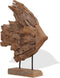 vidaXL Vissenbeeld 40x12x57 cm teakhout