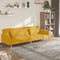 vidaXL - Slaapbank - 2-zits - met - 2 - kussens - stof - geel