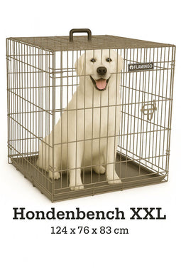 Flamingo Ebo - Hondenbench XXL - Opvouwbaar - 124x76x83 cm - Taupe