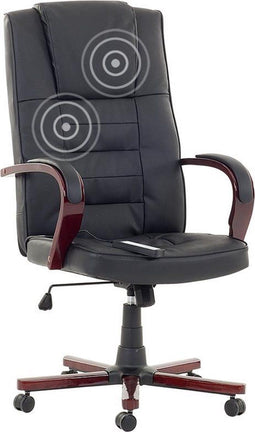 Massagestoel DIAMOND met verwarming Leer Zwart