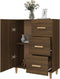 vidaXL - Dressoir - 69,5x34x90 - cm - bewerkt - hout - bruin - eikenkleur