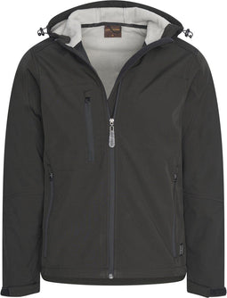 Cappuccino Italia Softshell Hood Jacket - Heren Outdoorjas - Ademend - Zwart - Maat XL