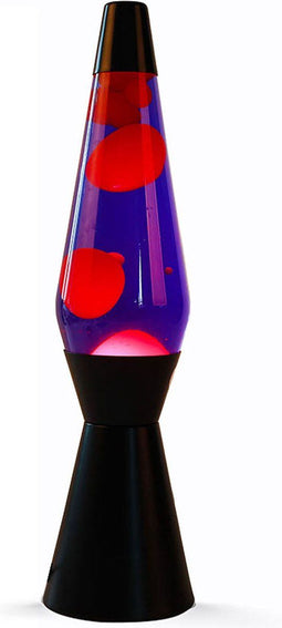i-Total Lavalamp - Lava Lamp - Sfeerlamp - 40x11 cm - Glas/Aluminium - 30W - Paars met roze Lava - Zwart - XL2342