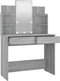 vidaXL - Kaptafel - met - LED-verlichting - 96x40x142 - cm - grijs - sonoma - eiken