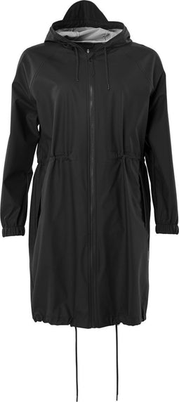 Rains Long W Jacket - Lange waterdichte jas - Verstelbare taille - 01 Black