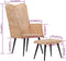 vidaXL Fauteuil met voetensteun canvas crèmekleurig