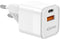 Aisens ASCH-20W2P002-W - Oplader - 20W USB-A en USB-C - Wit