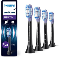 Philips Sonicare Premium GumCare G3 - Opzetborstels voor Elektrische Tandenborstel - 7x gezonder tandvlees - Zwart (4 stuks)