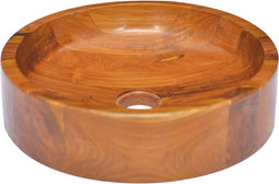 vidaXL - Wastafel - ø40x10 - cm - massief - teakhout