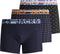Jack & Jones 3-pack - Heren Boxershorts - Zwart en Donkerblauw met Print
