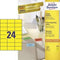 Avery 3451 - Gekleurde Etiketten - 70 x 37 mm - Geel (2400 stuks)
