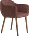 Blaine eetkamerstoel - bordeaux+hout donkerbruin