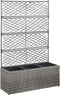 vidaXL - Latwerkplantenbak - verhoogd - met - potten - 83x30x130 - cm - rattan - bruin