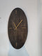 Wandklok landelijk - houten klok 30 x 51 cm - wandklok bruin zwart