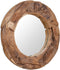 vidaXL - Decoratieve - spiegel - rond - 60 - cm - teakhout