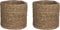 Mica Decorations Plantenmand - naturel bruin - rotan - 16 x 16 cm - Met plastic binnenkant