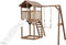 AXI Beach Tower Speeltoestel in Bruin - Speeltoren met Enkele Schommel, Witte Glijbaan en Zandbak - FSC hout - Speelhuis op palen voor de tuin