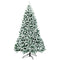 Coast - Verlichte sneeuw bedekte kerstboom 225 cm - 550 LED-lichten - Groen en wit